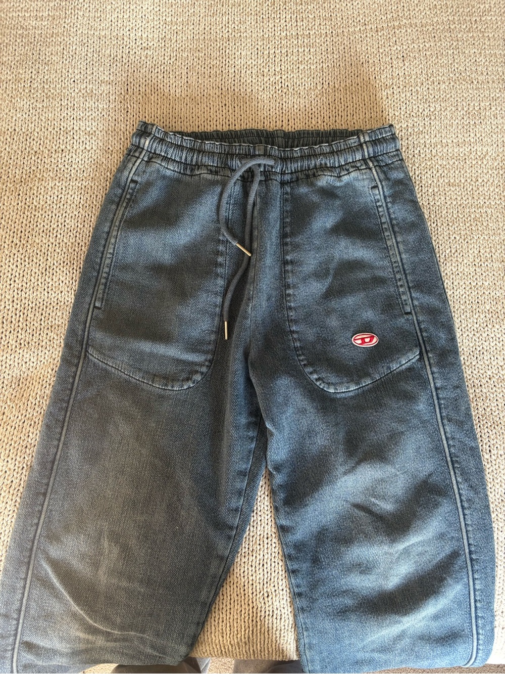 Diesel Denim Wide Leg Jogger Sweatpants